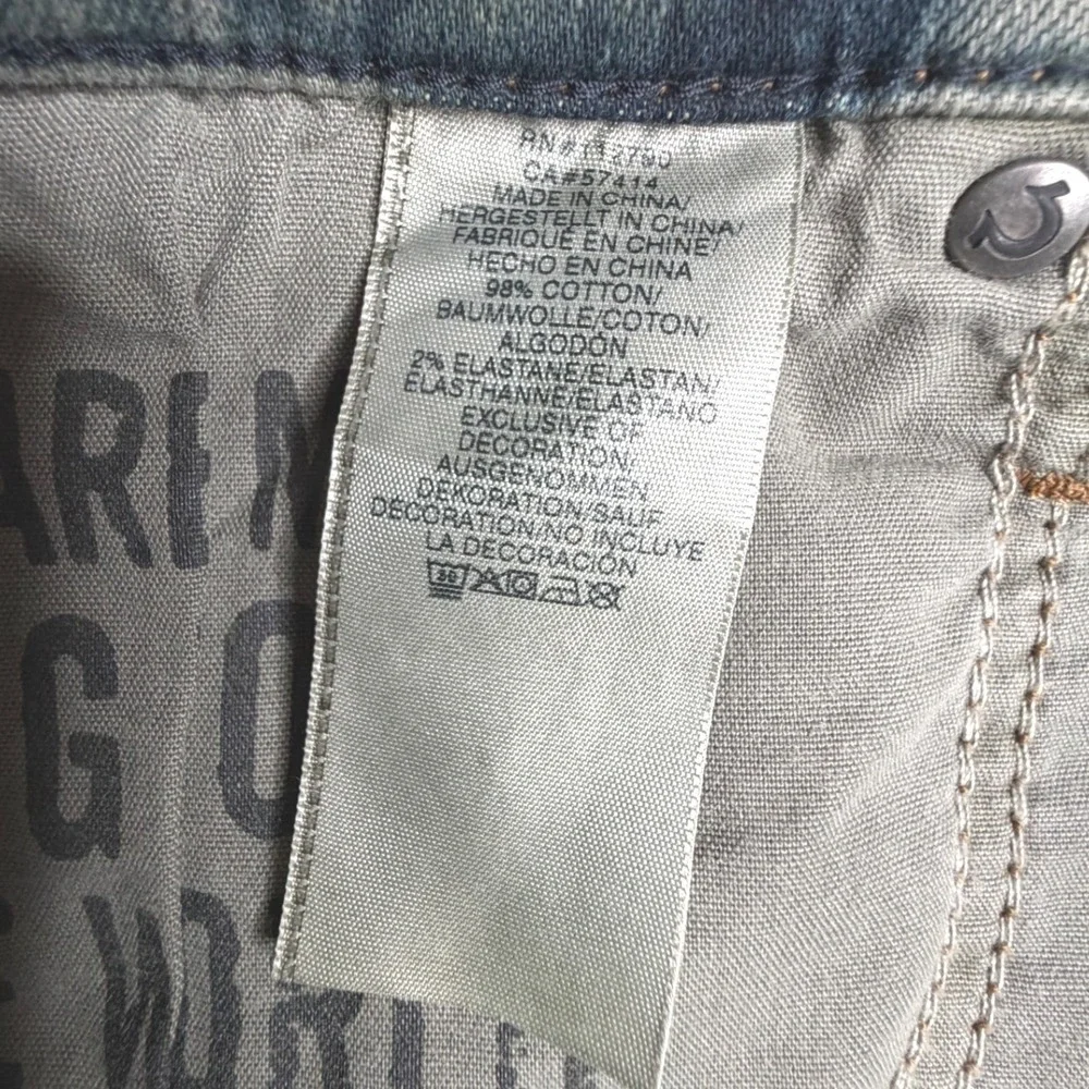True Religion Ricky Relaxed Straight Cutoff Denim Shorts Olive Mens 42